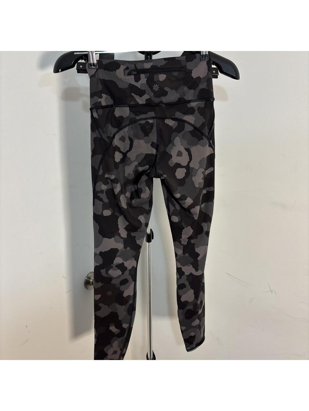 Athleta Lightning Camo 7/8 Tight Leggings XXS Gray Black High Rise Pockets - Picture 7 of 12